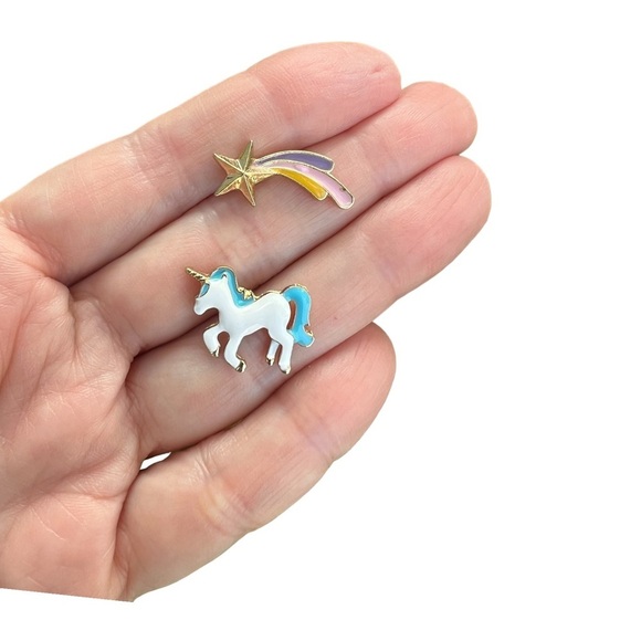 Unicorn Earrings Inspired earrings Stud Cute Shooting Star Earrings cute horse - Picture 9 of 15